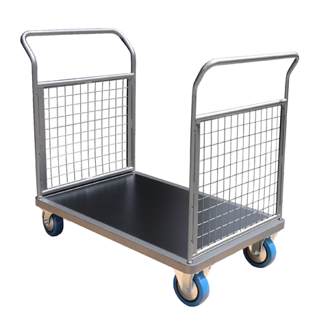 CHM2T3 - Steel platform trolley 1000 x 700 mm 2 mesh drawbars