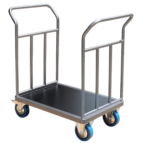 CHP2T2 - Steel platform trolley 600 x 800 mm 2 reinforced drawbars