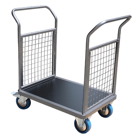 CHP2T3 - Steel platform trolley 600 x 800 mm 2 mesh drawbars