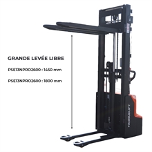 Lithium electric stacker with 100 Ah battery and 1300 kg capacity - 