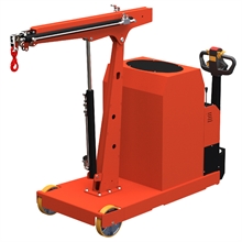 Motorized overhung workshop crane with fixed mast and double electric extension 1000 kg - 